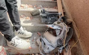 Equipment used by Palestinian cameraman Hussam al-Masri, who was a contractor for Reuters, lies at the site where he was killed reuters 25 aug 2025.jpg